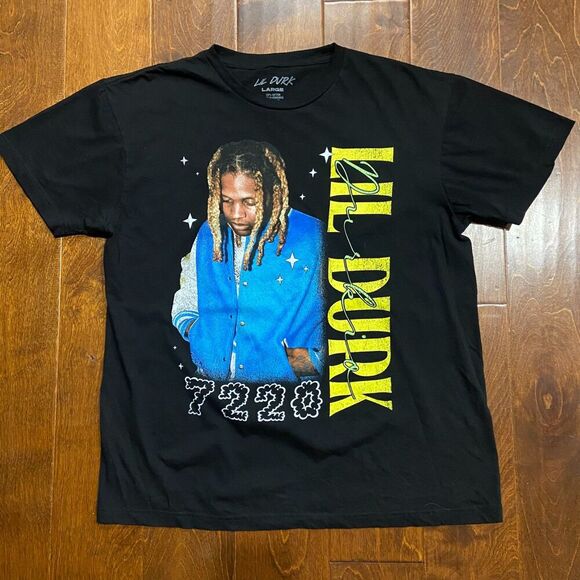 Lil Durk Official Merchandise 7220 Rapper Rap T-Shirt Black Men's Size Large - Picture 3 of 7